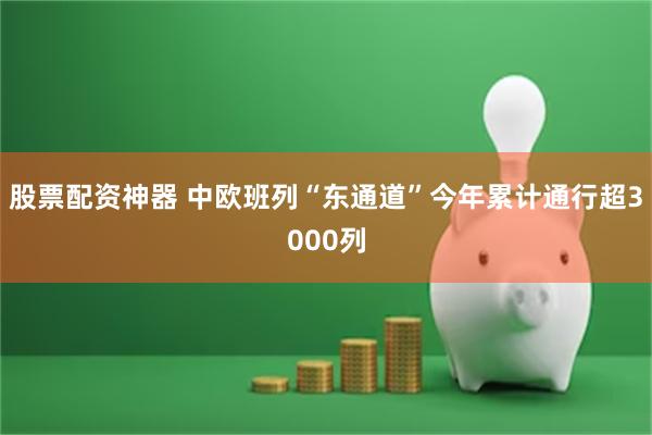 股票配资神器 中欧班列“东通道”今年累计通行超3000列